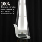 Extra Wide 100% Blackout Linen Textured Curtains - Room Dividers, W200 x L84 (1 Panel), Pinch Pleat Drapes for Living Room, Full Light Block Out Drapery for Sliding Door, Light Grey