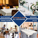 Smiry Rectangle Table Cloth, Waterproof Heavy Duty Vinyl Tablecloths, Wipeable Washable Table Cover for Kitchen and Dining Room (Grey, 52" X 70") | Wipeable Washable Floral Embossed Table Cover for Kitchen and Dining Room, Indoor & Outdoor Use, Grey