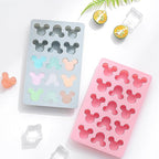 Cute Cartoon Silicone Ice Cube Molds, Reusable 15 Cavity Non-Stick Mouse Head Candy Chocolate Mold Ice Cube Trays Easy Release BPA Free Ice Mold for Kids DIY