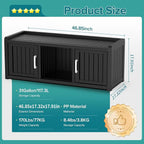 ROJIK Shoe Cabinet Waterproof UV-Resistant,Storage Bench Indoor Outdoor with Adjustable Shelves,for Entryway Bedroom,Hallway,Living Room(2 Door,Black)