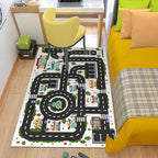 Analog ABC Kids Rug Playroom Car Rug Play Mat City Life Road Rug for Cars Fun City Map for Carpet for Bedroom Boys (55 * 82 inches, Clean City)