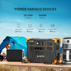PECRON Two E3600LFP Portable Power Station with 240V Double Voltage Hub and Eight Extra Batteries, 3072Wh Power Station, 3600W LiFePO4 Battery Backup, Solar Generator for Home Use, RV, Camping