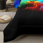 Bodhi Boys Comforter Set Full,Soccer Comforter Set Full Size,Fire Sports Comforter Set for Boys,Teen Football Bedding Set with Matching Pillowcases,Kids Bedding Set Full