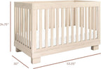babyletto Modo 3-in-1 Convertible Crib with Toddler Bed Conversion Kit in Washed Natural, Greenguard Gold Certified