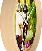 Mozingo ~ Wine Clock for Kitchen Bar Wall It's Wine O'clock Silent Time Gift Home Decor Made In USA, 10" (Hour Marks - None, Clock Frame Color - Natural Wood, Wine Theme #03)