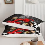 Axolotl Race Car Comforter Set Full Size,Extreme Sports Bedding Set for Boys Teens Kids Girls Room Decor,Cool Speed Car Quilt Bed Set with 1 Comforter 2 Pillowcases Car Racing Gifts,Black Red