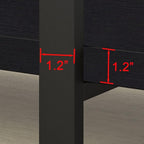 HSH 4 Tier Black Bookshelf, Industrial Metal Wood Storage Book Shelves, Modern Open 4 Shelf Bookcase and Display Etagere, Vertical Book Shelf for Bedroom Living Room Office