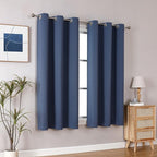 ChrisDowa Small Window Curtains 40 inches Long for Bedroom - Grommet Short Thermal Insulated Room Darkening Curtains for Kitchen (2 Panels, Stone Blue, 29 x 40 Inch)