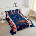 Feelyou Basketball Bedding Set Full Size Gaming Sports Comforter Set for Kids Boys Girls Decor Ball Games Comforter Basketball Sports Duvet Set Bedroom Quilt Set