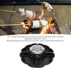 Fockety Smores Maker Tabletop Indoor, 2 in 1 Flameless Electric Roaster with Detachable Serving Trays, 4 Roasting Forks, Date Night Movie Night Supplies, Housewarming Gift
