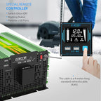 EDECOA 3500W Pure Sine Wave Inverter DC 12V to 120V 110V AC Power Converter for Car RV Motorhome with LCD Remote and AC Terminal Block (3500W/12V V3.1 (ET-RC Remote))
