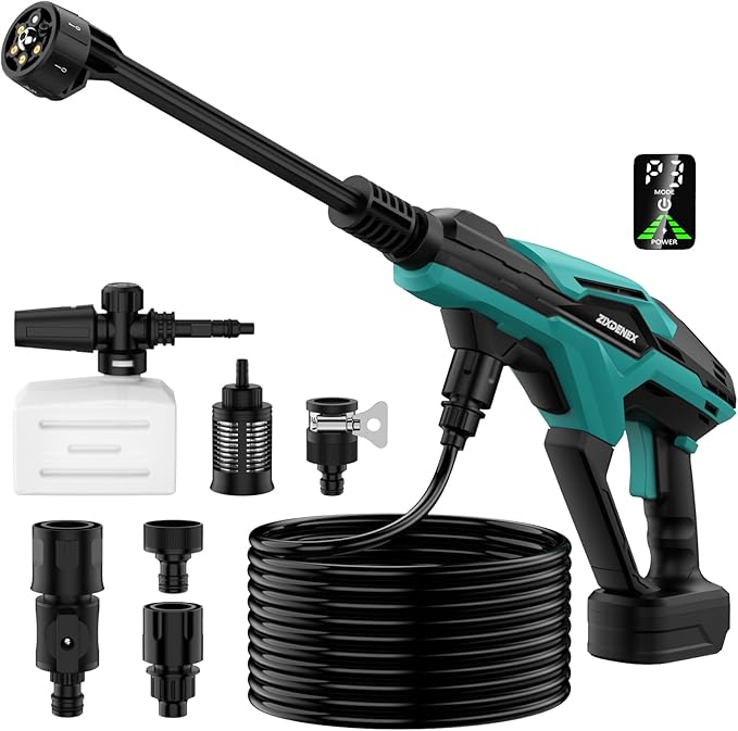 Cordless Pressure Washer for Makita 18V Battery, 800 PSI Portable Handheld Power Washer with Brushless Motor, 6-in-1 Nozzle, 3 Level Adjustable for Car Yard Fence Wall Cleaning (Battery Not Included)
