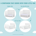Cape Cod 5-in-1 Convertible Crib in White, Greenguard Gold Certified, 55x30x44.5 Inch (Pack of 1)