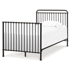 NAMESAKE Winston 4-in-1 Convertible Mini Metal Crib in Vintage Iron, Greenguard Gold Certified