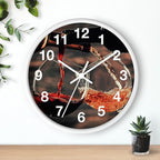 Mozingo ~ Wine Clock for Kitchen Bar Wall It's Wine O'clock Silent Time Gift Home Decor Made In USA, 10" (Hour Marks - Numbers, Clock Frame Color - White, Wine Theme #01)
