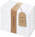 Urban Villa Hemstitch Cloth Dinner Napkins Cotton 20”x20” (Set of 12)-White