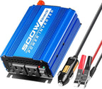 500W Car Power Inverter DC 12V to AC 110V Adapter with 2 AC Outlets and 2A USB Charging Port