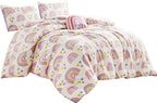 for Kids Rainbow Hearts 4-Piece Comforter Set - Beautiful Motif Design Bedding Set with Embrodery Print