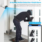 (Dual Antennas for Wi-Fi Enhanced) AI Human Detected 2K 3.0MP Wireless Security Camera System, Surveillance NVR Kits with 2TB Hard Drive, 4Pcs Outdoor WiFi Security Cameras, with Audio, Night Vision