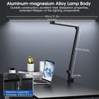 Desk Lamp for Office Home, Desk Light with Clamp, 24W Ultra Bright with Gesture Sensing, Adjustable Brightness & Color Temperature, Monitor Light, Task Light, Table Lamp for Work Study,Black