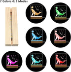 4Pack 6" Wood Rectangle Display Pedestal,Wooden Rectangle LED Lights Display Base for Acrylic and Plexiglass,Wood Night LED Light Lamp Base