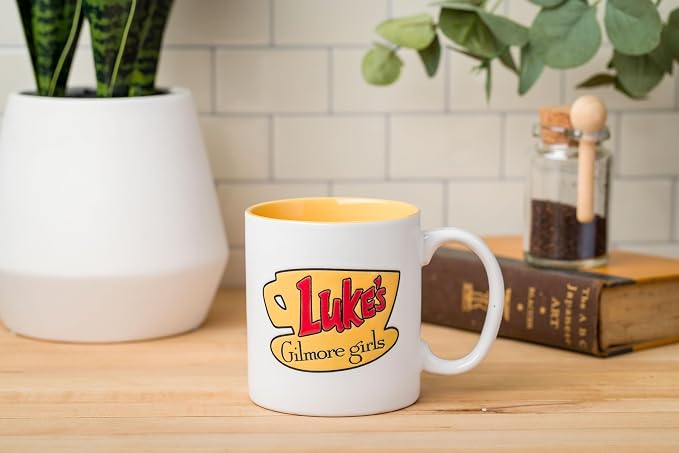 Silver Buffalo Gilmore Girls Luke's Diner Cafe Logo, Ceramic Mug, 20oz | Wax Resist, 0.59 Liters