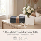 Urban Villa Cloth Napkins Cotton 20x20 (Set of 12) Black/White