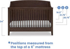 Delta Children Campbell 6-in-1 Convertible Crib - Greenguard Gold Certified, Walnut Espresso