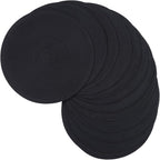 SHACOS Black Round Placemats Set of 12 Heavy Cotton Polyester Woven Braided Place Mats Washable Heat Resistant Non Slip Table Mats