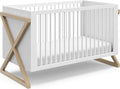 Storkcraft Equinox 3-in-1 Convertible Crib (Driftwood) - Easily Converts to Toddler Bed & Daybed, 3-Position Adjustable Mattress Support Base, Modern Two-Tone Design for Contemporary Nursery