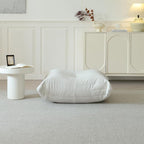 Luxury Ottomans, Modern Square Foot Rest for Sofa Couch Chair, Lazy Floor Seating, Fireside Bean Bag Chair, Tatami Sofa Lounger for Living Room, Bedroom, Office, White
