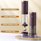 Electric Salt and Pepper Grinder Set Automatic Battery Pepper Mill Shakers Adjustable Coarseness Upgraded Larger Capacity with Led Home and Kitchen Appliances(Burgundy)