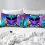 Trippy Alien Comforter Set Full Galaxy Hippie Bedding Set for Kids Boys Teens Trippy Room Decor, Outer Space Solar System Duvet Sets Boho Psychedelic Tie Dye Down Comforter with 2 Pillow Cases