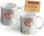 Maison d' Hermine Coffee Mug with Handles Tea Cups (12 Ounce, Pack of 2) | Fine Bone China Coffee Mugs for Hot Beverages Cappuccino Latte Home Restaurant Hotel Spring Summer -Champ De Mars