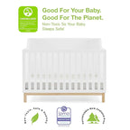 Delta Children babyGap Oxford 6-in-1 Convertible Crib + Brannan Bear Bookcase with Bins + Brannan Bear Wall Shelf with 4 Hooks, Bianca White/Natural (Bundle)