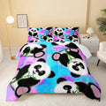 Panda Comforter Full Size,Neon Panda Comforter Set for Kids Teens Girls Boys,3Pcs Bedding Set Printed Comforter with 2 Pillowcases,Down Alternative,Soft and Lightweight，Full Size