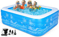 Inflatable Swimming Pool, 79 x 58 x27 inch Full-Sized Inflatable Pools with Seats, Extra Large Blow Up Durable Thickened Pools for Outdoor, Garden, Backyard.