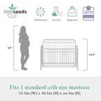 Little Seeds Ivy 3-in-1 Convertible Metal Crib, Off White