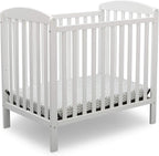 Delta Children Emery Mini Convertible Baby Crib with 2.75-inch Mattress, Bianca White & Serta SleepTrue Mini Crib Mattress, Premium Sustainably Sourced Fiber Core