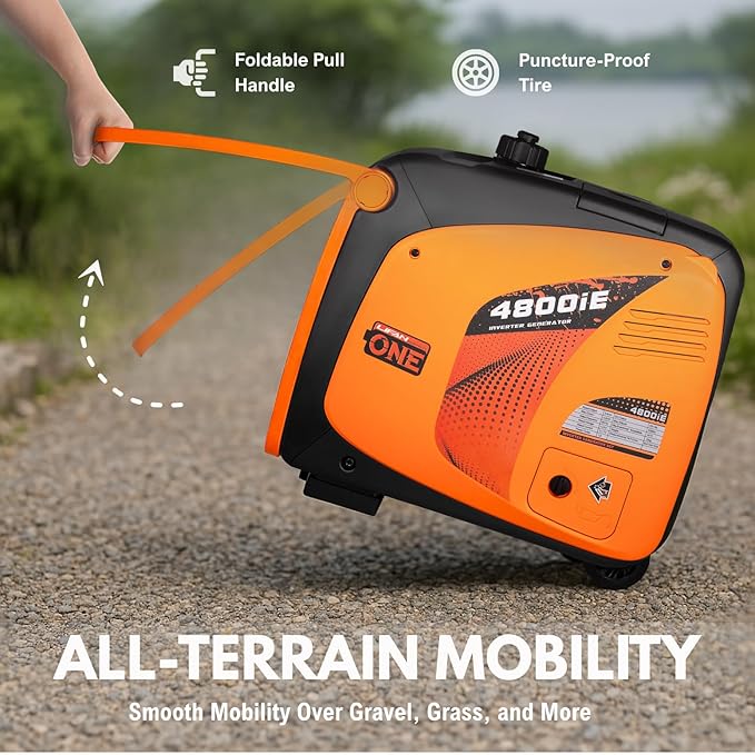LIFAN 4800W Portable Inverter Generator with Dual Start Mode – Quiet, Fuel-Efficient, and Compact for Home, RV, and Outdoor Use (LF4800iE)