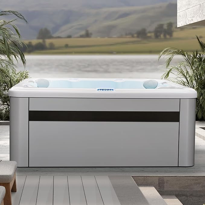 OCEAN FUTURE Hot Tub, 6 Person Indoor Outdoor Hot Tub Spa, Outdoor Spa 240V, Massage Tub with 35 Jets, LED Lighting, Headrests, Outdoor Spa 85" x 85"