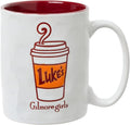 Silver Buffalo Gilmore Girls Coffee, Wax Resist Ceramic Pottery Mug, 17oz | Lukes, Cup, Pot Logo, 0.5 Liters