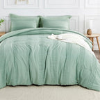 ENJOHOS Sage Green Comforter Twin XL - Boho Twin Bedding for Teen Girls, 3 PCS Tufted Comforter with Pom Pom Design for All Season, Lightweight Soft Microfiber Comforter with 2 Pillow Cases