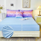 PERFEMET Mermaid Scales Queen Comforter Set 6 Pieces Purple Orange Comforter for Queen Size Bed Teen Girls Glitter Bedding Set Rainbow Tie Dye Bed in A Bag