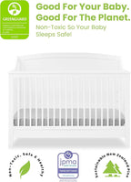 Delta Children Campbell 6-in-1 Convertible Crib - Greenguard Gold Certified, Bianca White
