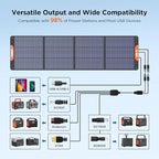 220 Watt Portable Solar Panel for Power Station,Camping Essentials,18.6V Foldable Solar Charger with Solar Cable 23.5% High Efficiency IP67 Waterproof 4 Kickstands for Camping RV Blackout