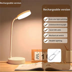 Small desk lamp USB rechargeable desk lamp with 3 color modes, dimmable learning lamp for learning, reading and writing, art and handicrafts, nail art, flexible gooseneck desk lamp