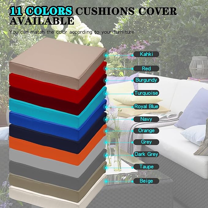 ClawsCover 14Pack Outdoor Seat and Back Cushions Replacement Covers Fit for 7Pieces 6-Seater Wicker Rattan Patio Furniture Set Sectional Couch Chair,Red-Include Cover Only (Small)