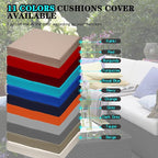 ClawsCover 13Pack Outdoor Seat and Back Cushions Replacement Covers Fit for 7Pieces Wicker Rattan Patio Furniture Set Sectional Couch with Dining Table and Ottoman,Navy-Include Cover Only