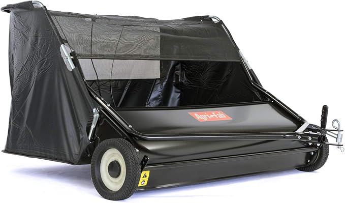 Agri-Fab 45-0546 52" Tow-Behind Lawn Sweeper, 26 cu. ft Hopper Bag Capacity; Leaf & Grass Catcher, with Adjustable Brush Height and Dump From Seat Handle